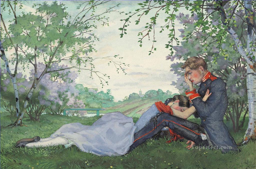 痛い告白コンスタンチン・ソモフのロマンチックな恋人油絵